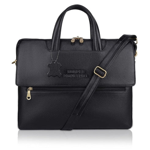 Vinay Flap Genuine Leather Slim Laptop Bag/ Office Bag Hive